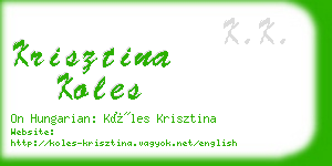 krisztina koles business card